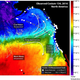 Satellite measurements of ocean temperature from July 28th to August 4th and the direction of currents help show where radionuclides from Fukushima are transported.